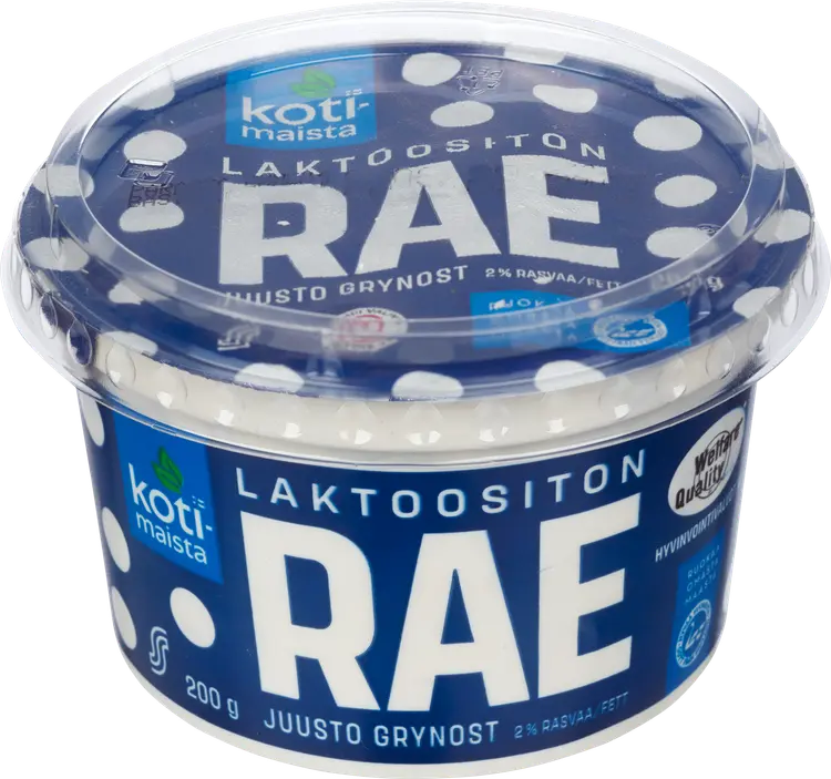 Kotimaista 200g raejuusto laktoositon 2%