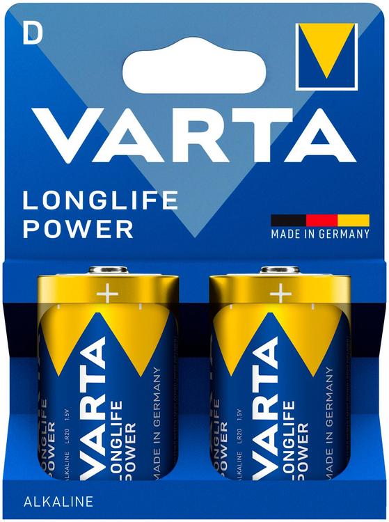 Patarei longlife power D 2-pakk