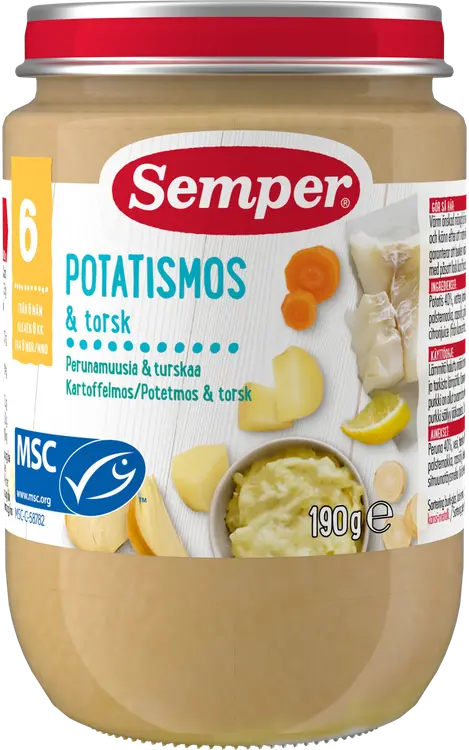 Semper Perunamuusia ja turskaa 6kk lastenateria 190g