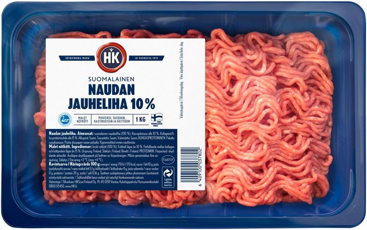 HK Naudan jauheliha 10 % 1 kg