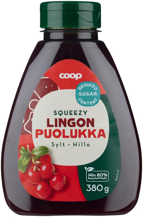 Coop puolukkahillo pullossa 380 g