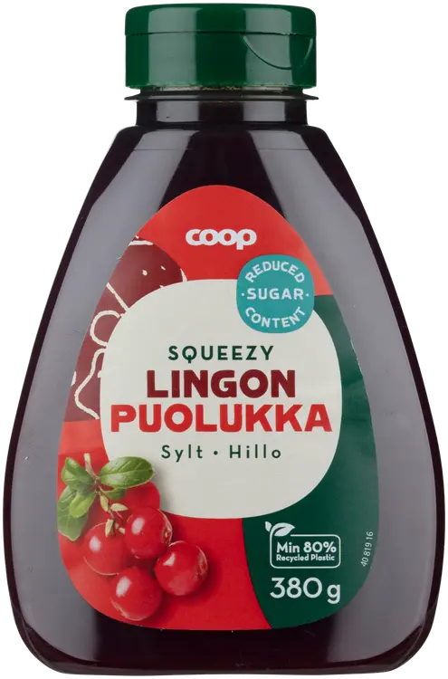 Coop puolukkahillo pullossa 380 g