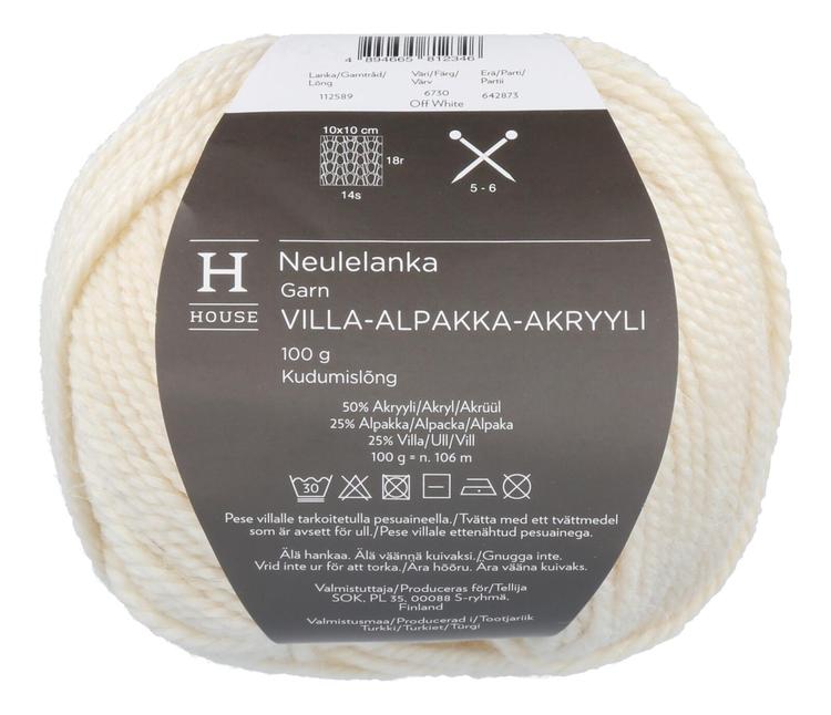 House neulelanka villa-alpakka-akryyli 112589 100 g Off White 6730