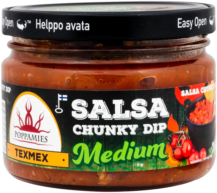 Poppamies Texmex Salsa Chunky Dip Medium salsakastike 260g