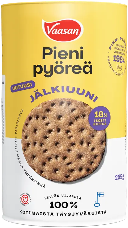 VAASAN PIENI PYÖREÄ Jälkiuuni 255g täysjyväruisnäkkileipä