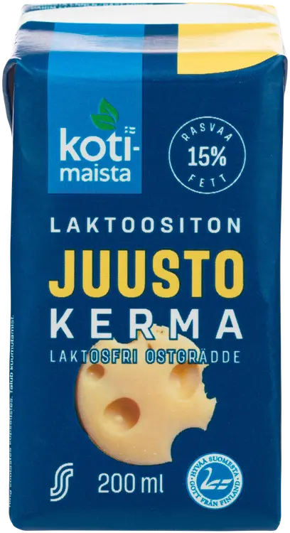 Kotimaista laktoositon juustokerma 15 % 2 dl UHT