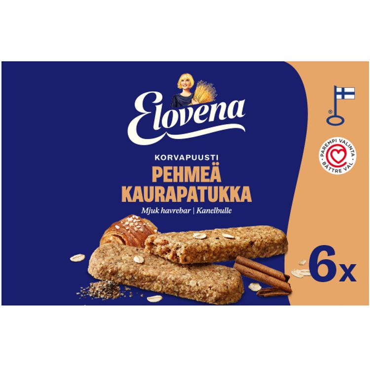 Elovena 6x30g korvapuustinmakuinen pehmeä kaurapatukka