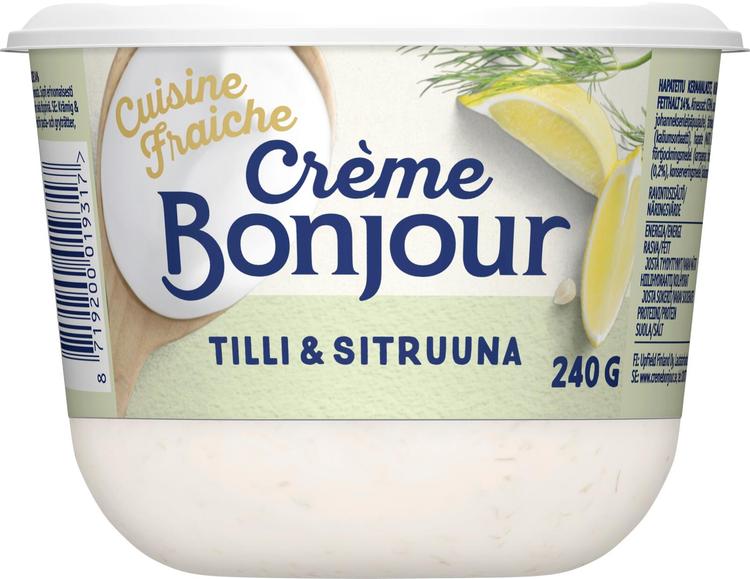 Crème Bonjour 240g Cuisine Fraiche Tilli & Sitruuna maustettu ranskankerma