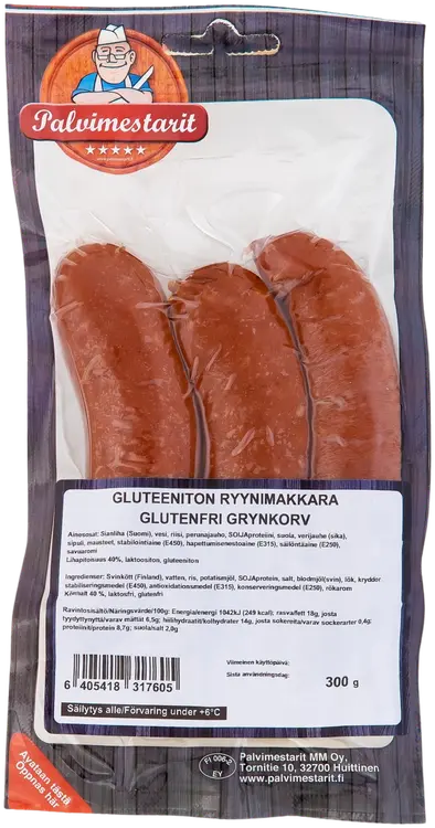 Palvimestarit 300g gluteeniton ryynimakkara