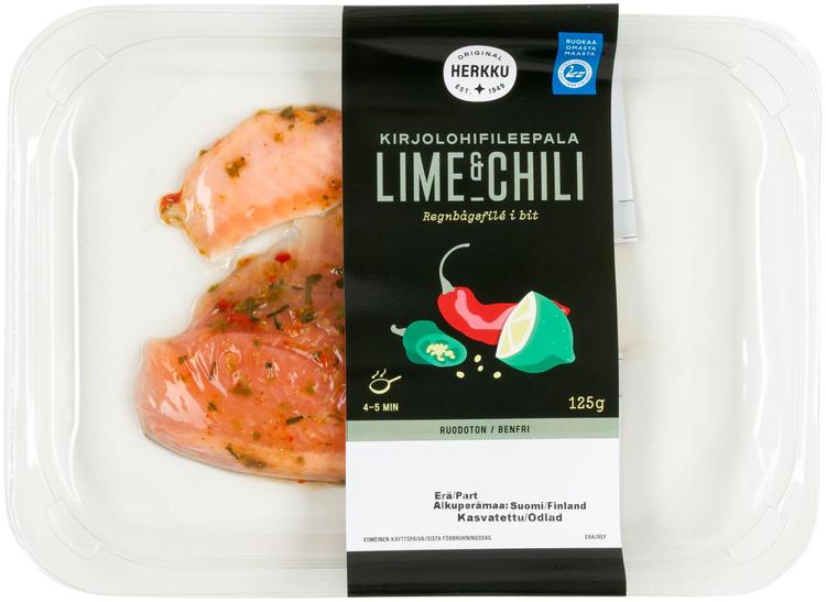 Herkku Kirjolohifilee pala lime-chili 125 g
