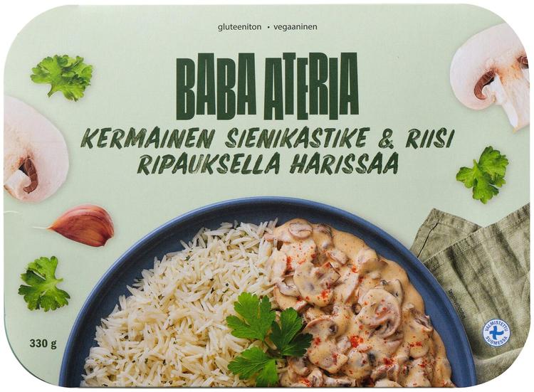 Baba Ateria, Kermainen sienikastike harissalla & basmatiriisi, 330g