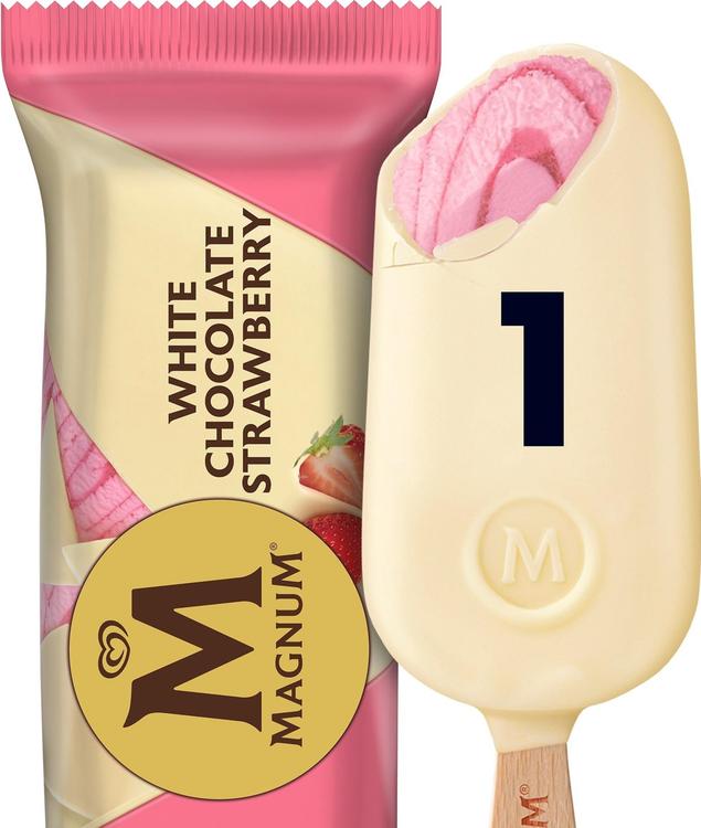 Magnum White Chocolate Strawberry Jäätelöpuikko 100ml/81g