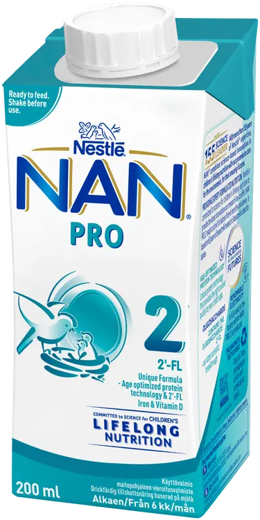 Nestlé Nan 200ml Pro 2 maitopohjainen käyttövalmis vierotusvalmiste