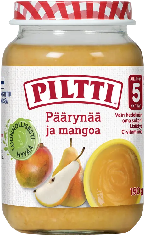 PILTTI 190g Päärynää ja mangoa hedelmäsose 5kk