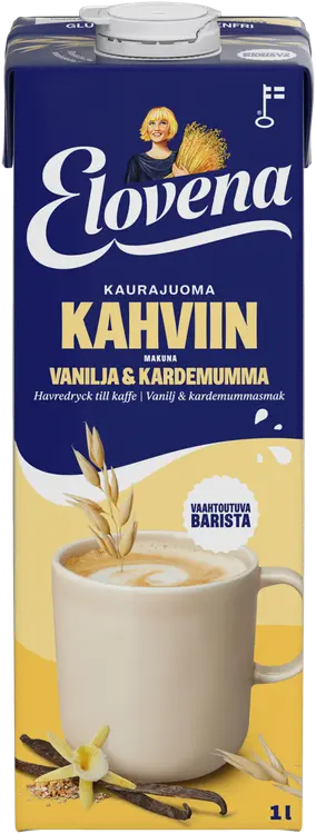Elovena 1l vanilja&kardemumma kaurajuoma kahviin