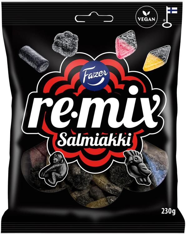 Fazer Remix Salmiakki karkkipussi 230g