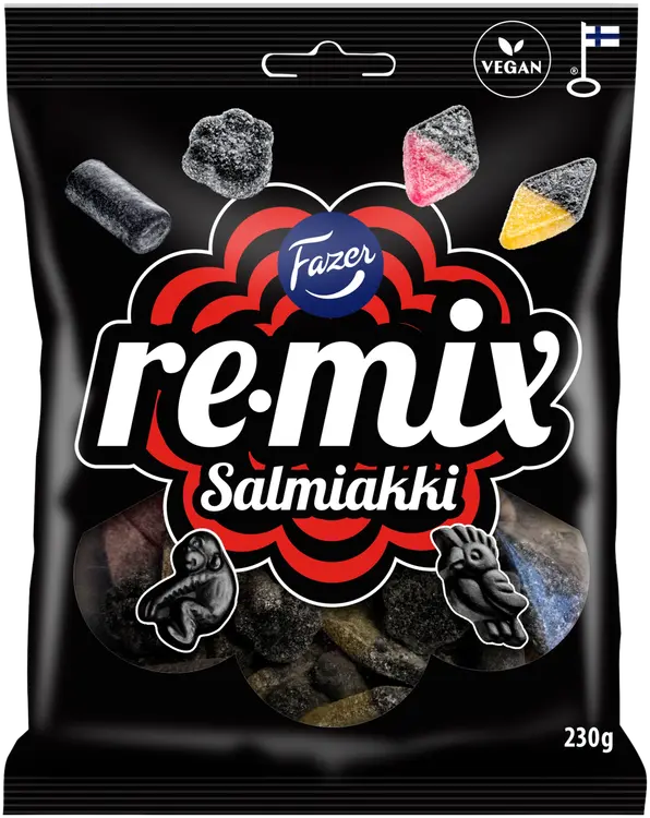 Fazer Remix Salmiakki karkkipussi 230g