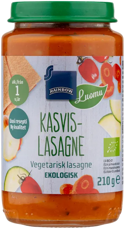 Rainbow kasvislasagne luomu 210 g 12 kk