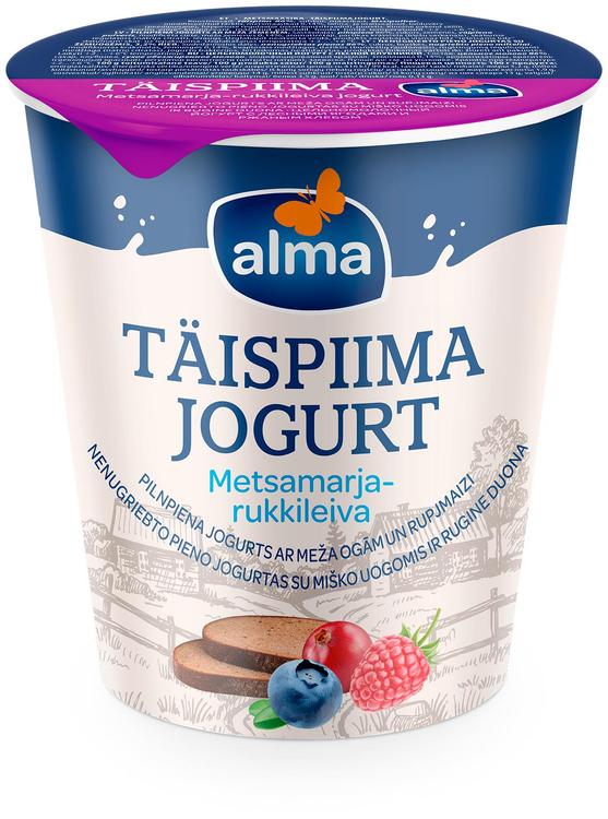 Alma täispiimajogurt metsamarja-rukkileiva 350g