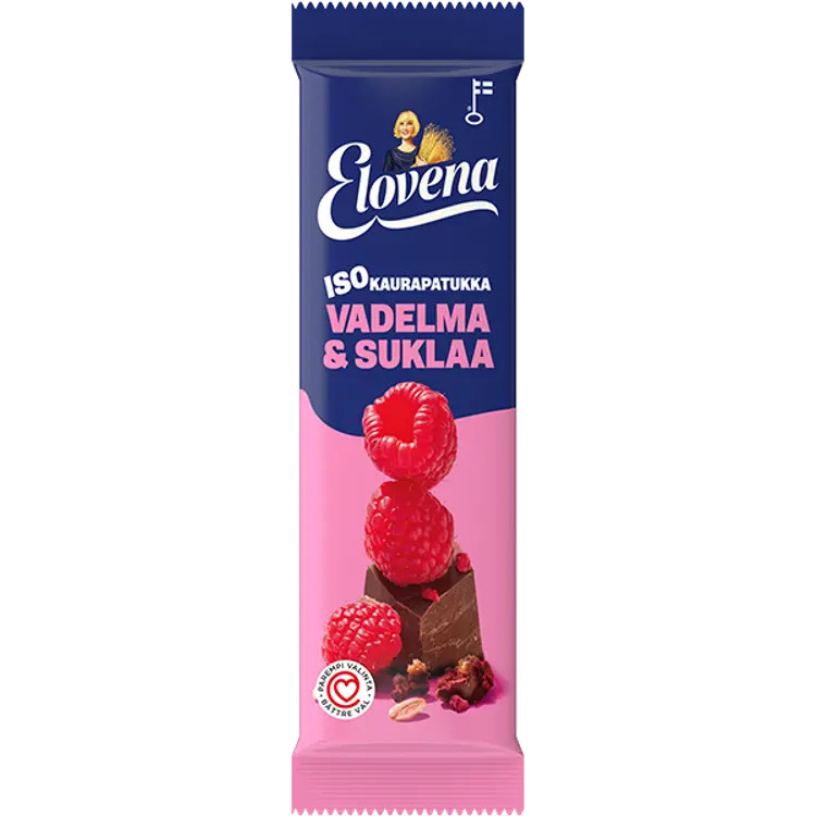 Elovena 48g vadelma & suklaa iso kaurapatukka