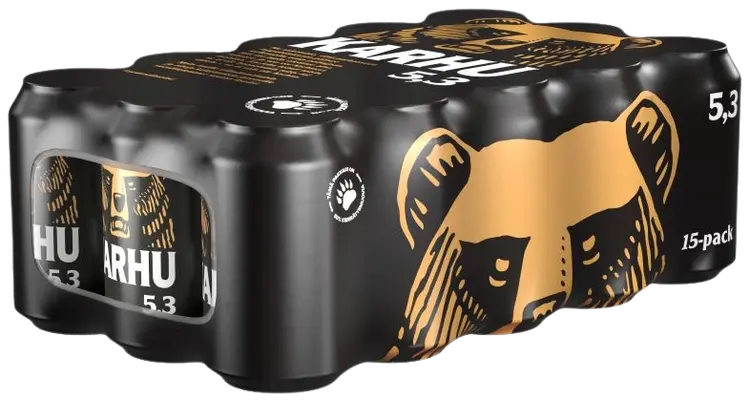 15-pack Karhu Lager olut 5,3% tölkki 0,33 L