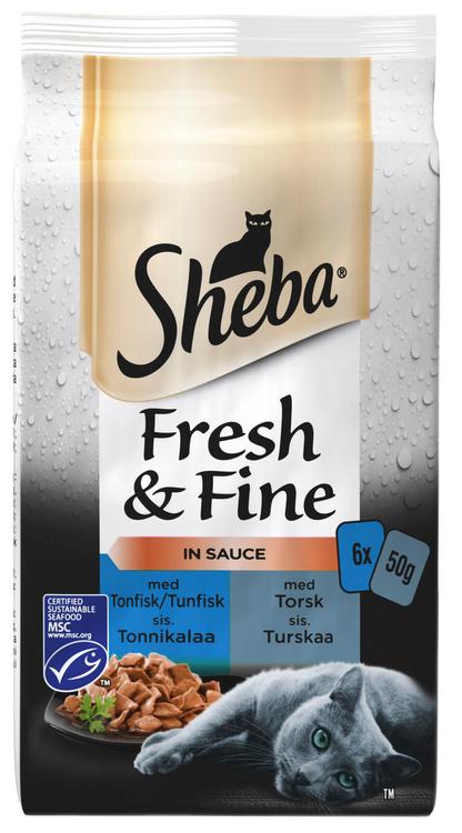 SHEBA Täissööt kassidele Fresh&Fine kala kastmes 6x50g