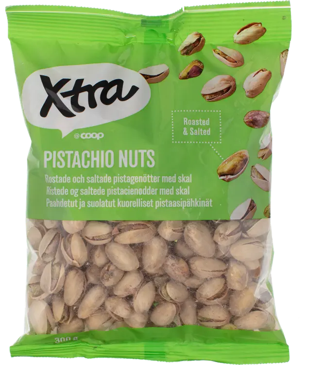 Xtra pistaasipähkinät paahdetut & suolatut 300 g