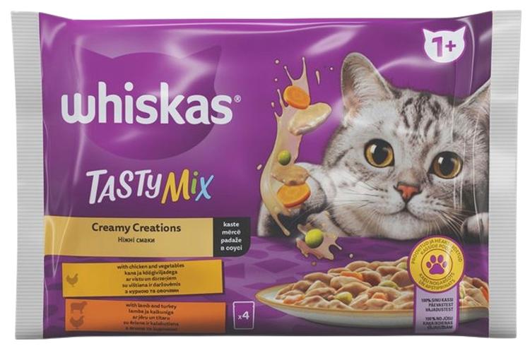Märgtoit WHISKAS 4-pakk Tasty Mix kana+köögivili, lammas+kalkun 340g