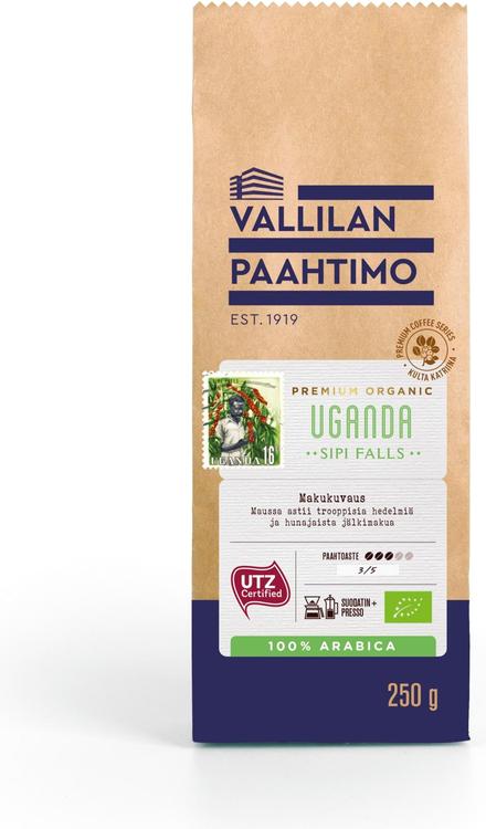 Vallilan Paahtimo Uganda Sipi Falls suodatinkahvi Luomu UTZ 250g