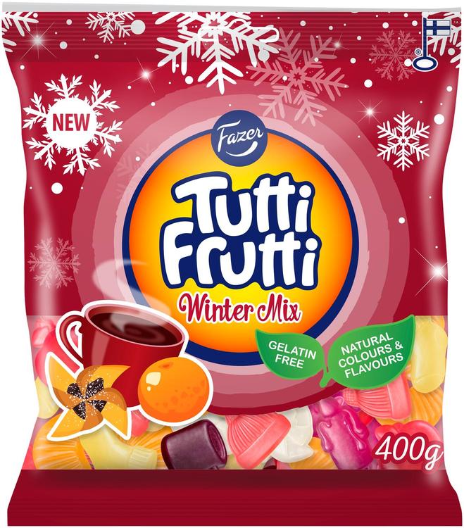 Fazer Tutti Frutti Winter Mix karkkipussi 400g