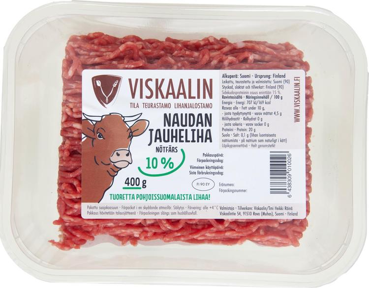 Viskaalin Nauta jauheliha 10% 400 g