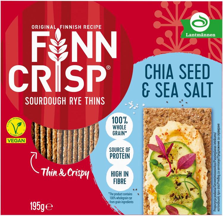 Finn crisp tšiiaseemnete ja meresoolaga õhukesed näkileivad 195g