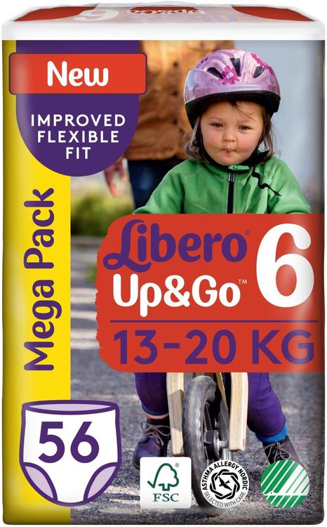 Libero Up&Go housuvaippa koko 6, 13-20 kg, 56 kpl
