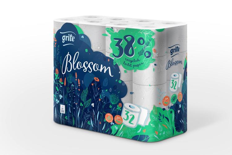 Grite WC-paperi Blossom Recycled 32rll