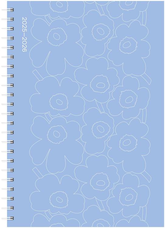 Marimekko koulukalenteri 25-26 MM piirto Unikko sininen