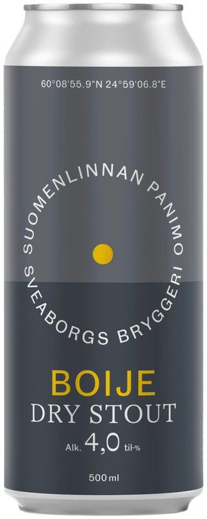 Suomenlinnan Panimo 50cl Boije Dry Stout 4% olut Tölkki