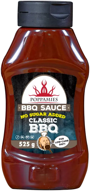 Poppamies BBQ Sauce Classic BBQ No sugar added grillikastike 525g