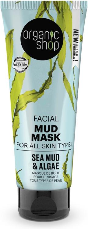 Organic Shop Facial Mud Mask for all skin types Sea Mud and Algae -mutakasvonaamio 75 ml