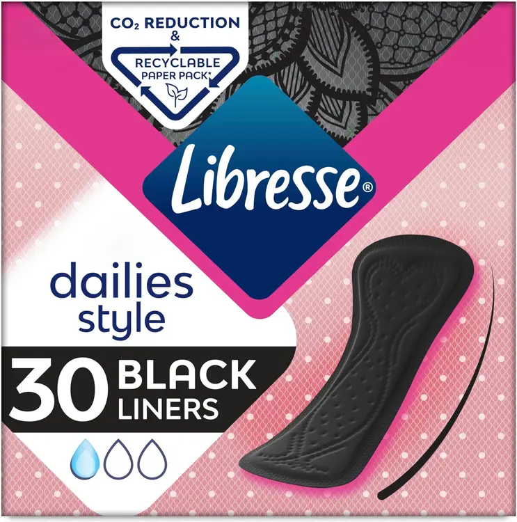 Libresse Dailies 30 Regular Black pikkuhousunsuoja