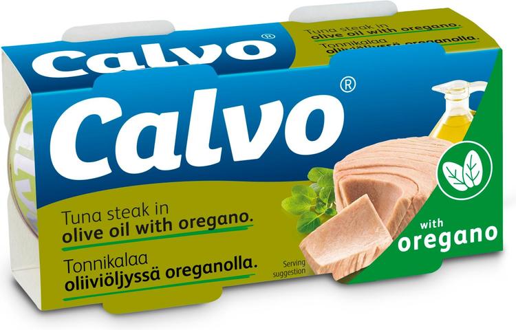 Calvo oliiviöljy & oregano tonnikala 2x80/52g