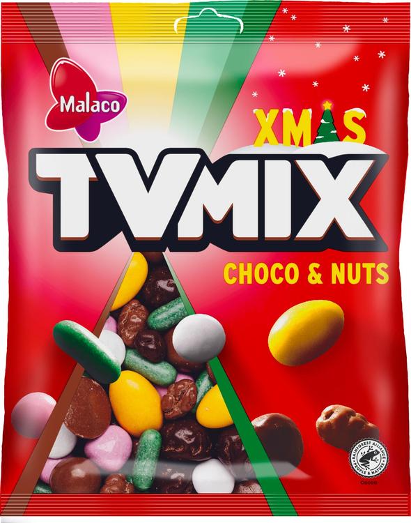 Malaco TV Mix Xmas Choco & Nuts makeissekoitus 360g