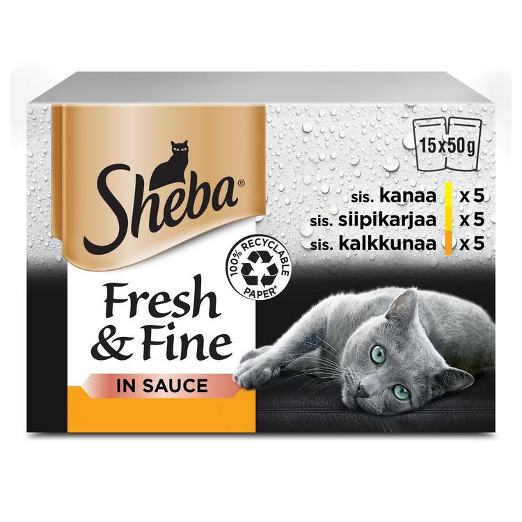 Sheba Fresh&Fine Siipikarjalajitelma kastikkeessa 15x50g