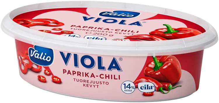 Valio Viola® kevyt e200 g paprika-chili tuorejuusto laktoositon