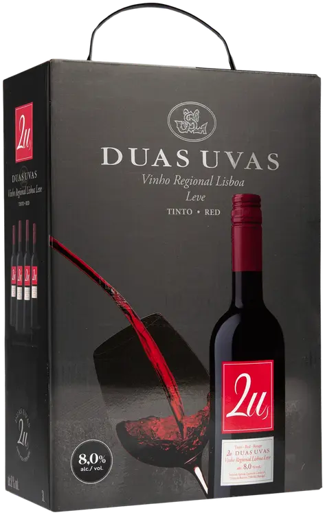 2U Duas Uvas Vinho Regional Lisboa Leve punaviini 8,0  til-% 3L BIB