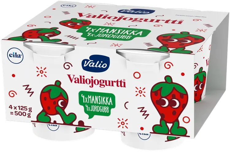 Valiojogurtti® 4x125 g mansikka laktoositon