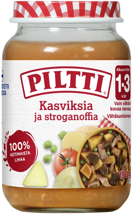 PILTTI 190g Kasviksia ja stroganoffia lastenateria 1-3v