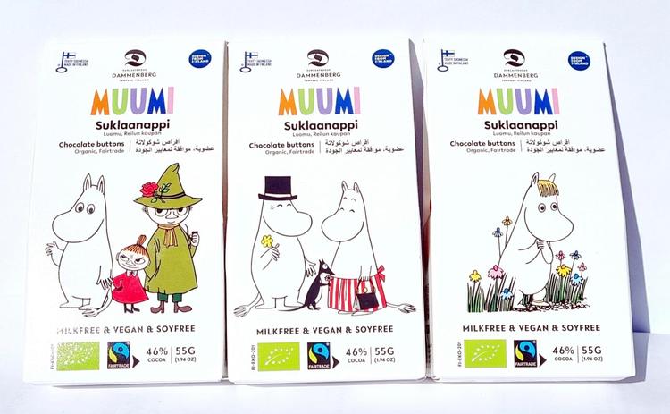 Dammenberg Muumi luomu, reilun kaupan suklaanappi 55g