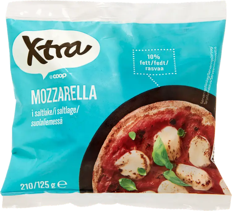 Xtra mozzarellajuusto 210/125g 10% rasvaa