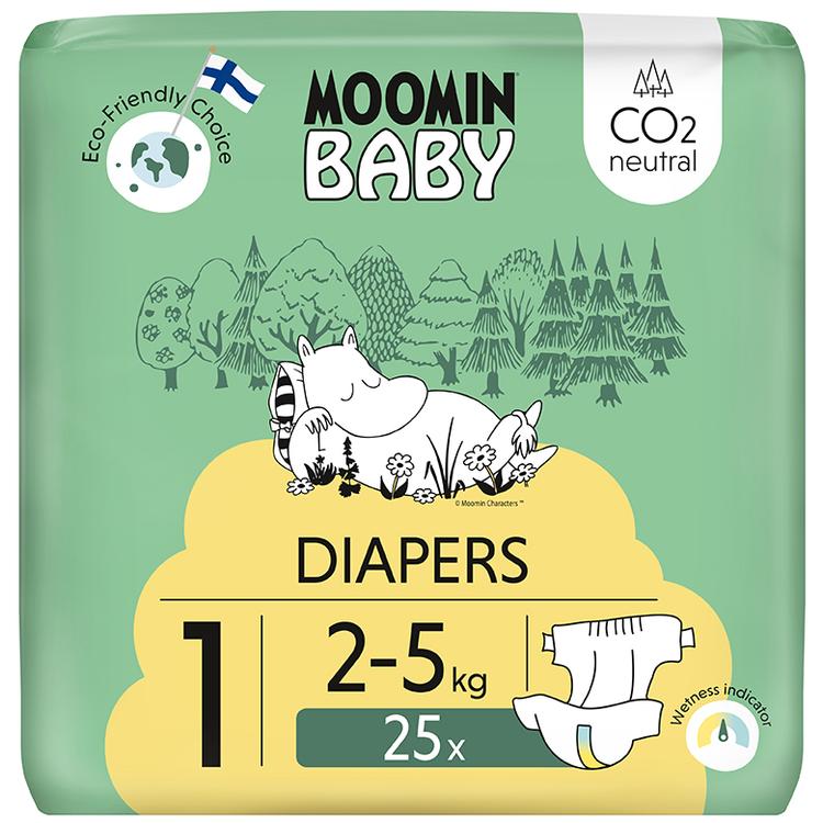 Moomin Baby Newborn teippivaippa 1 - 25 kpl 2-5 kg