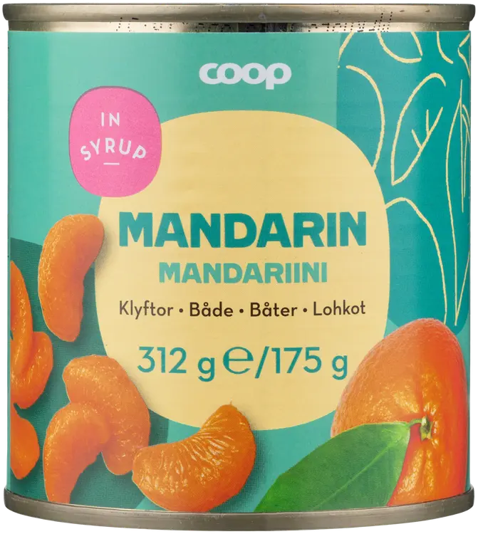Coop mandariinilohkot sokeriliemessä 312/175 g
